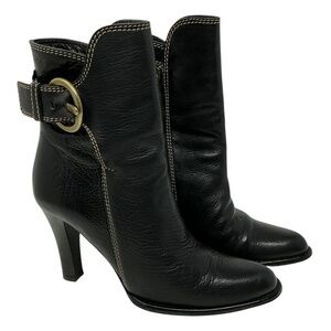 Coach Nancie Black Leather Booties Size 6